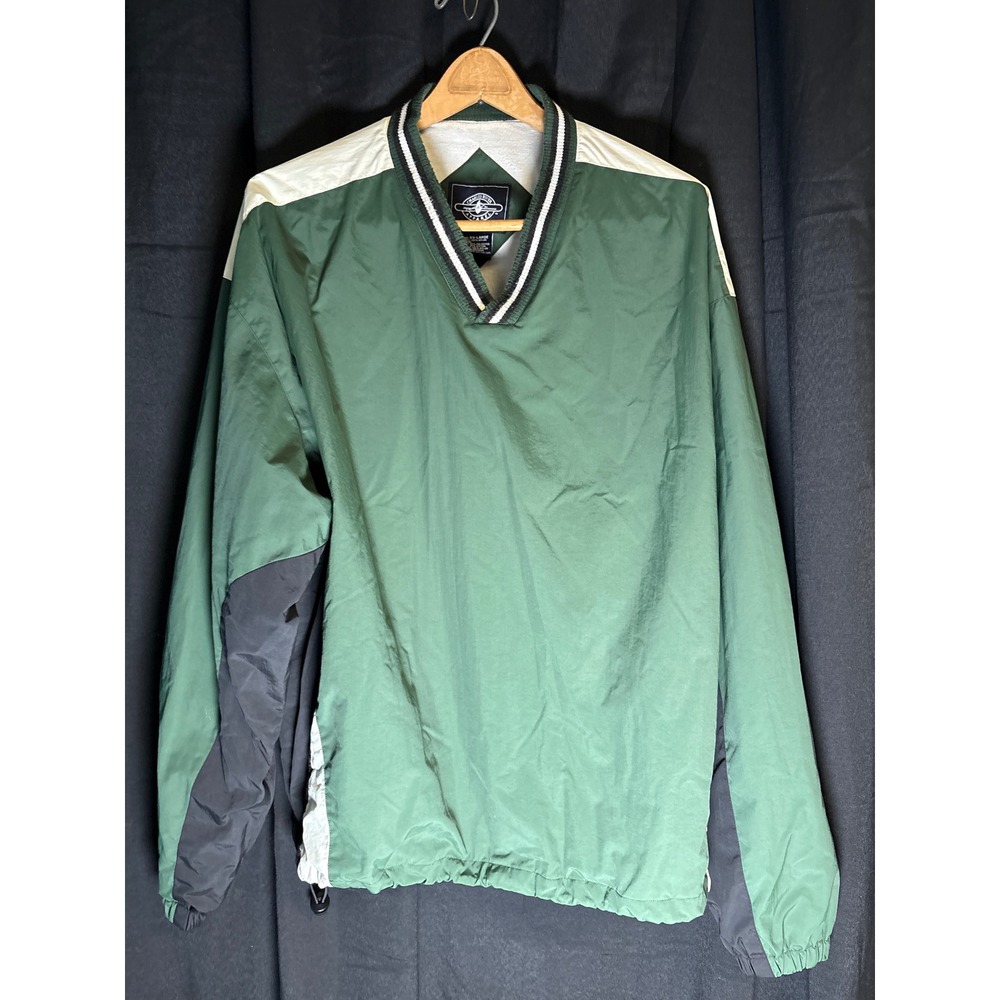 Charles River Apparel Mens XXL Green Colorblock V-Neck Pullover Windbreaker